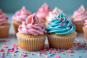 Kreative Gender Reveal Cupcakes für deine Feier