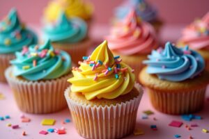 Bunte Party Cupcakes für deine Feier