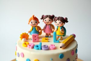 Zuckerfiguren zur Einschulung für die Torte