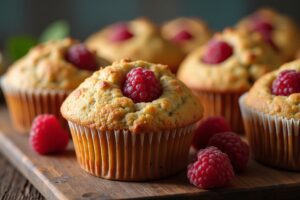 14 Muffins mit Pistazien und Himbeeren